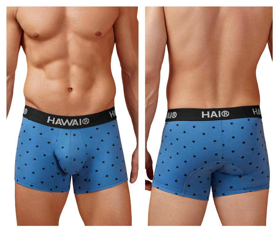 HAWAIR 42571 Cotton Blend Male Daily Wear Trunks Blue Quartz