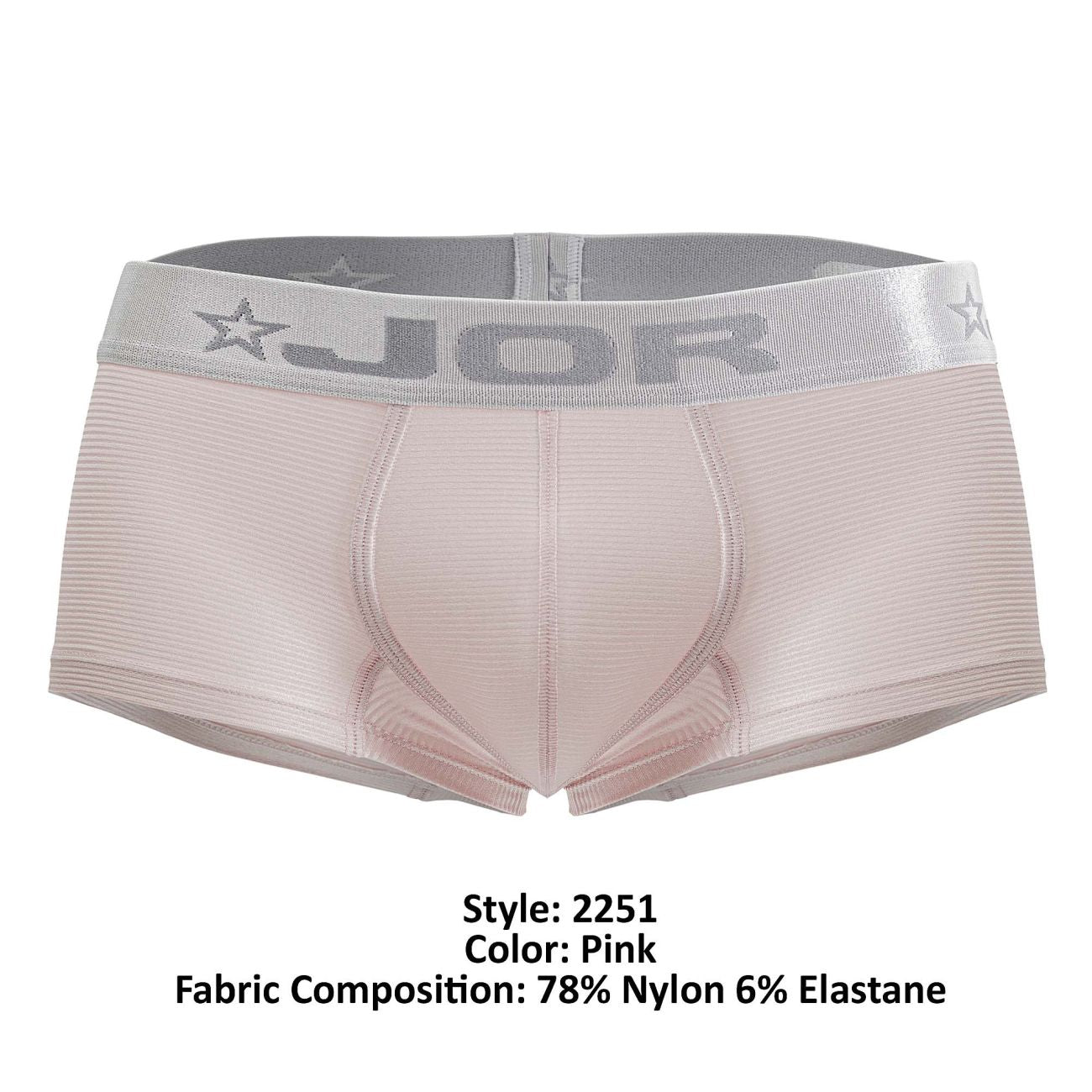 JOR 2251 Bright Mens Sleek Low-rise Trunks Pink