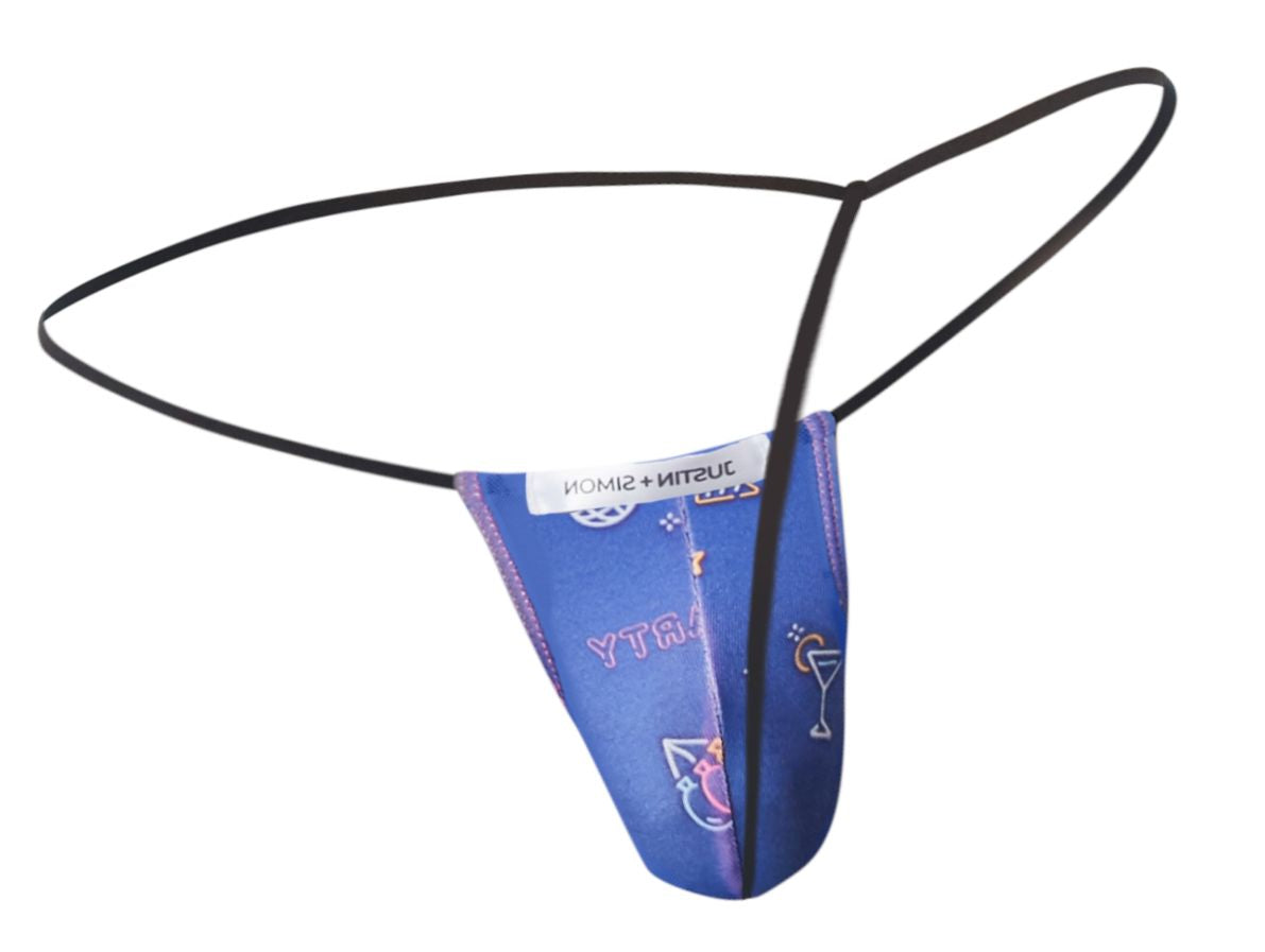 JUSTIN+SIMON XSJ02 Silky G-String Bulge Party Blue