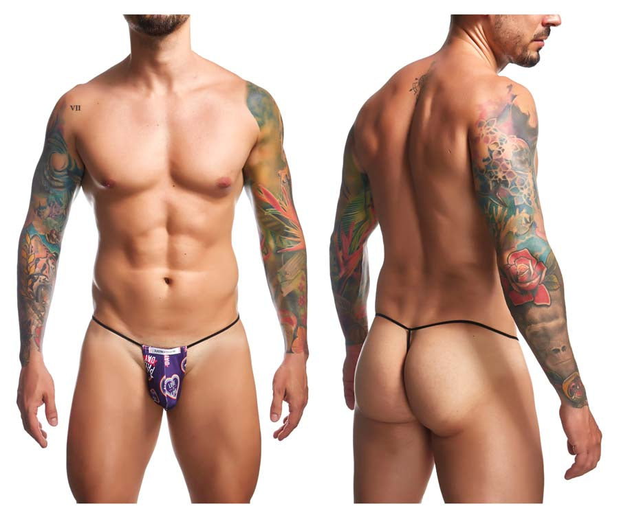 JUSTIN+SIMON XSJ02 Silky G-String Bulge Pride Purple