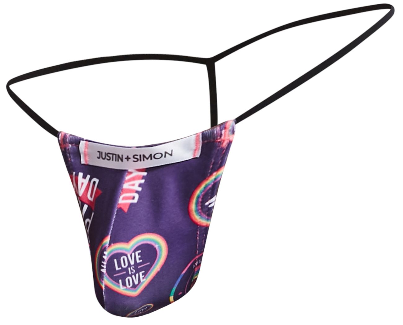 JUSTIN+SIMON XSJ02 Silky G-String Bulge Pride Purple