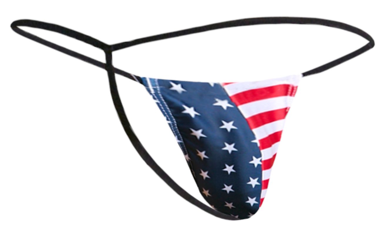JUSTIN+SIMON XSJ02 Silky G-String Bulge USA Flag