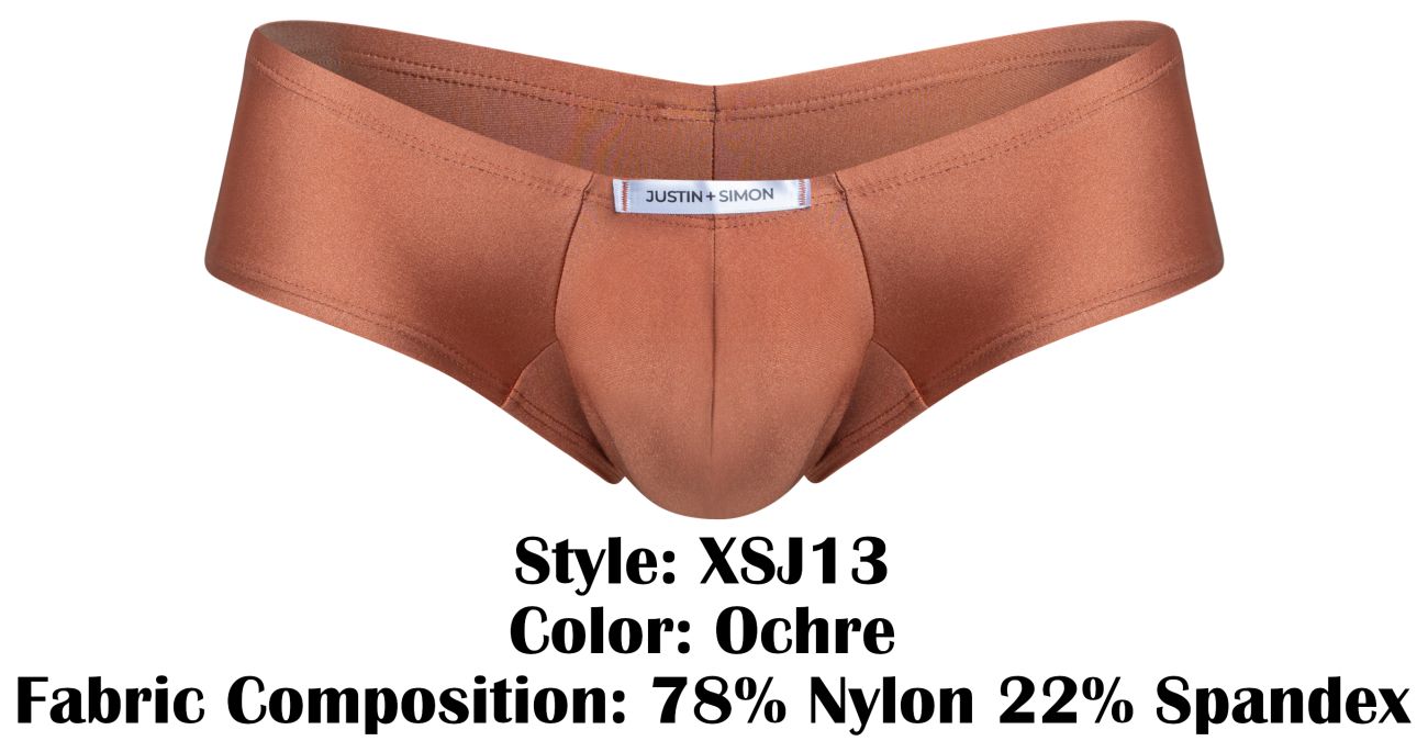 JUSTIN+SIMON XSJ13 Mens Cheeky Bulge Boxer Short Ochre Plus Sizes