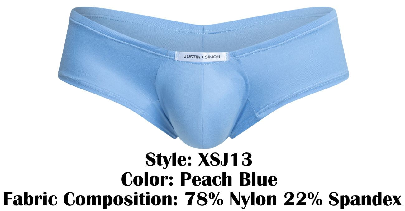 JUSTIN+SIMON XSJ13 Mens Cheeky Bulge Boxer Short Peach Blue Plus Sizes