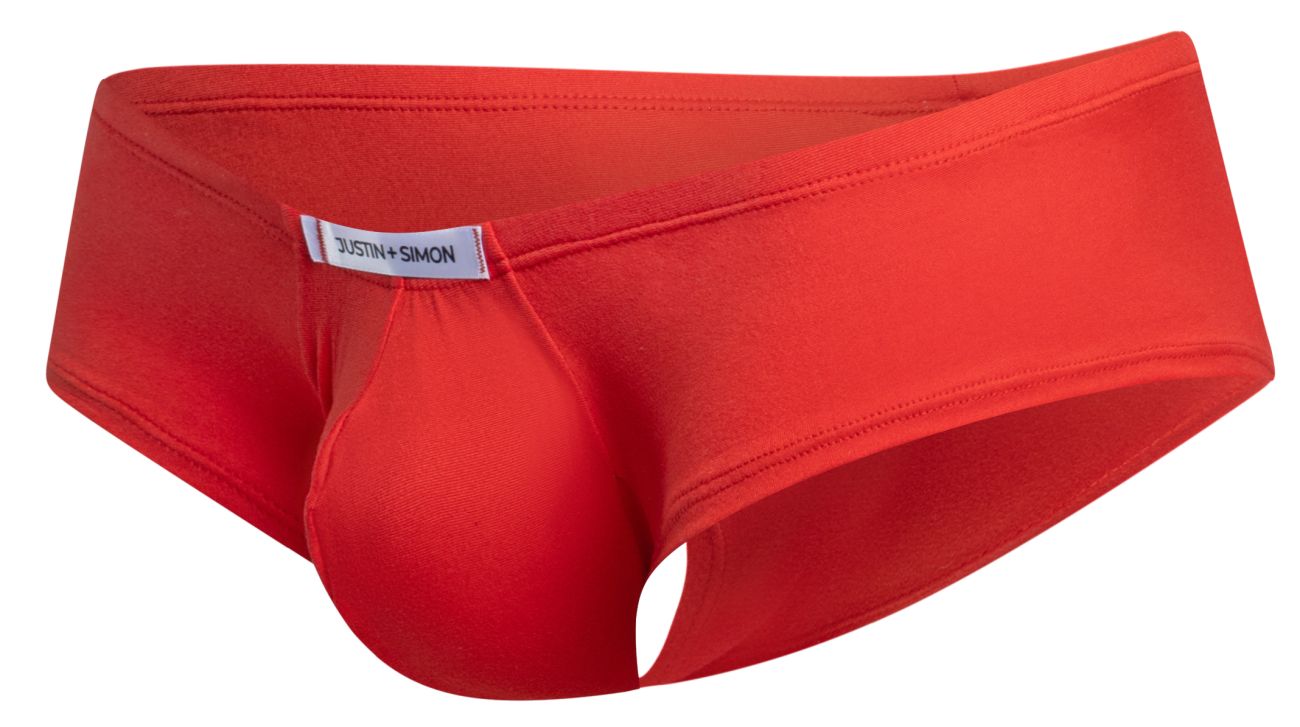 JUSTIN+SIMON XSJ13 Mens Cheeky Bulge Boxer Short Peach Red Plus Sizes