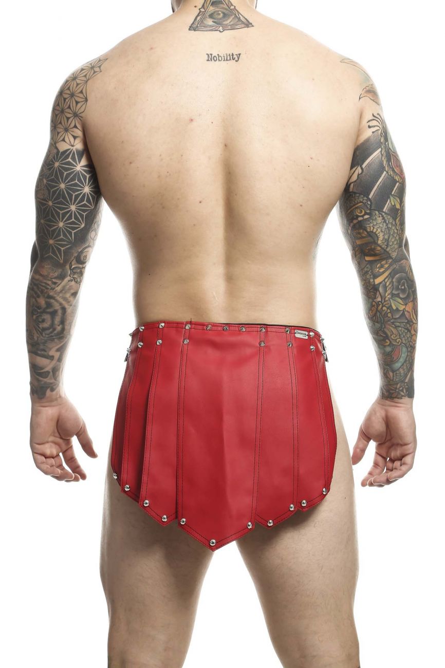 MaleBasics DMBL10 DNGEON Leather Look Roman Skirt Red
