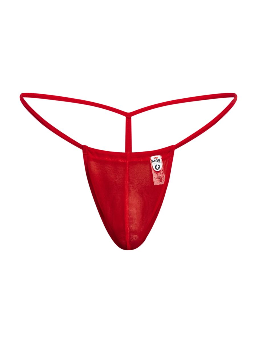 MaleBasics MBL59 Mens Sinful Thongs with Narrow Straps Red Mesh