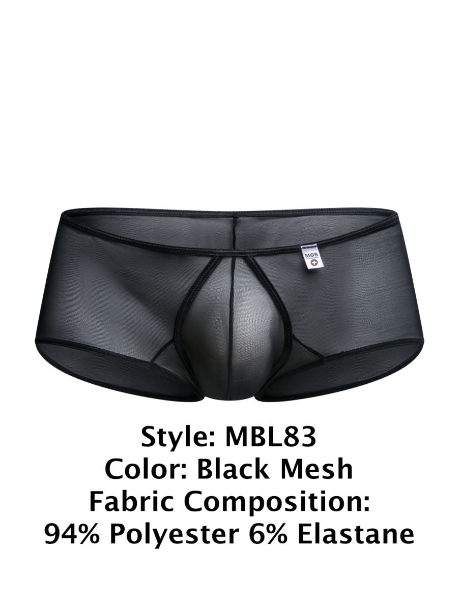 MaleBasics MBL83 Loop Mens Sexy & Cheeky Trunks Black Mesh