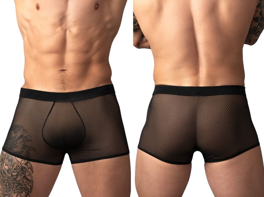 Male Power 145-307 Mens Sheer See-through Mesh 2 Mini Short Black