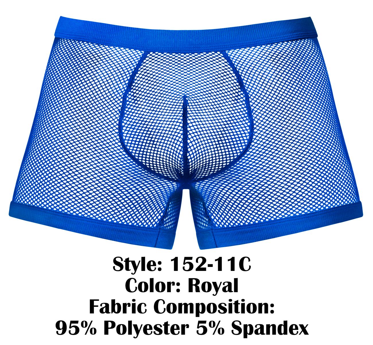 Male Power 152-11C Mens Sexy Fishnet 2 Pouch Short Royal