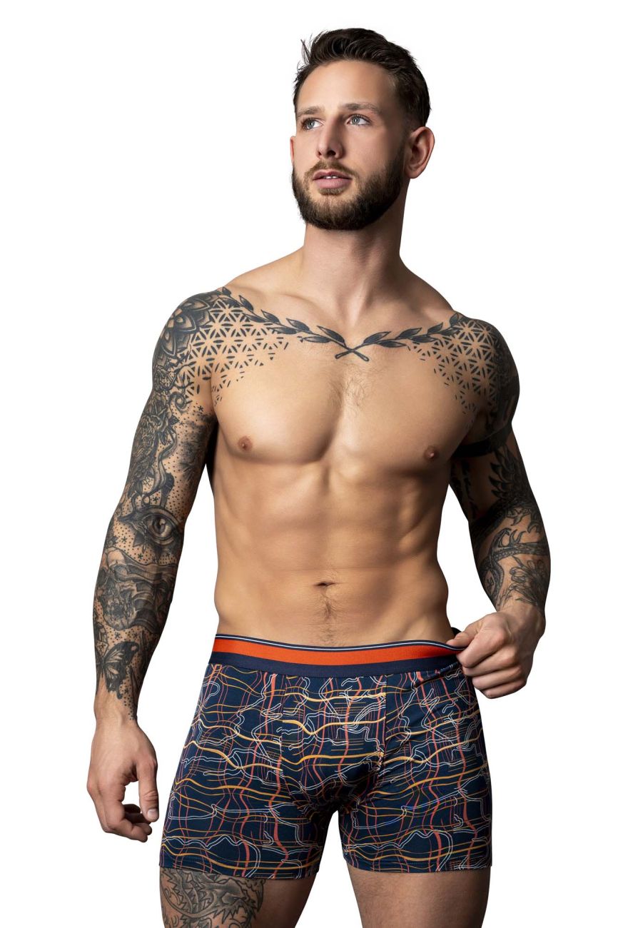 Male Power 160-299 Soo Cumfy Male Boxer Brief Navy-Orange