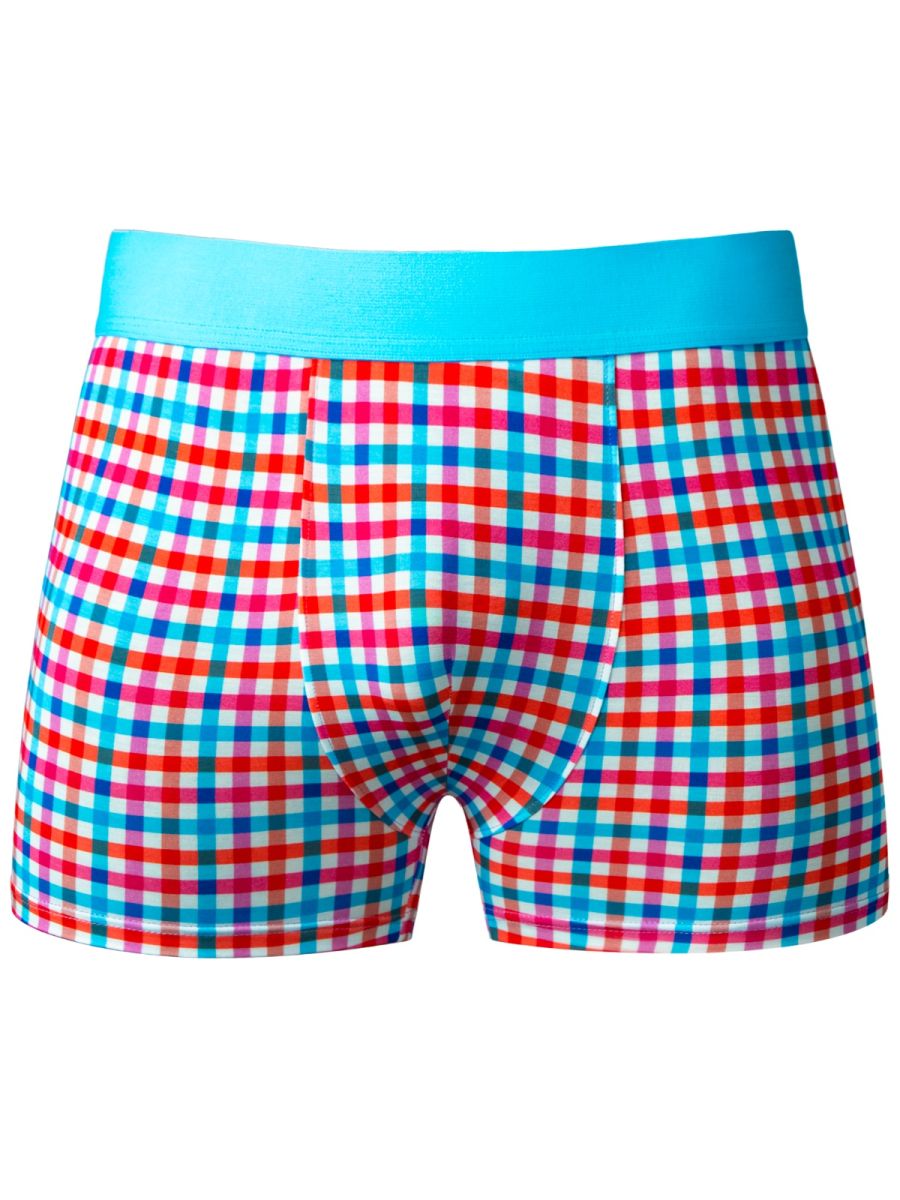 Male Power 160-306 Mens Soft & So Comfy Gingham Boxer Brief Color