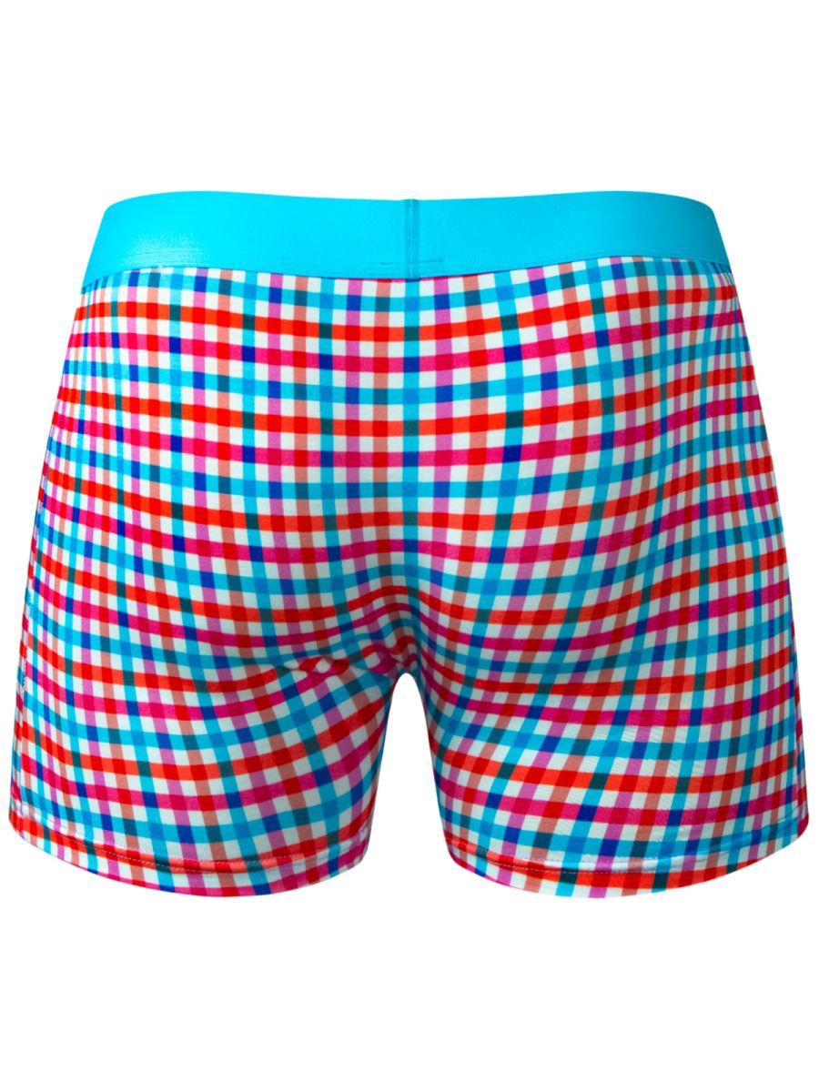Male Power 160-306 Mens Soft & So Comfy Gingham Boxer Brief Color