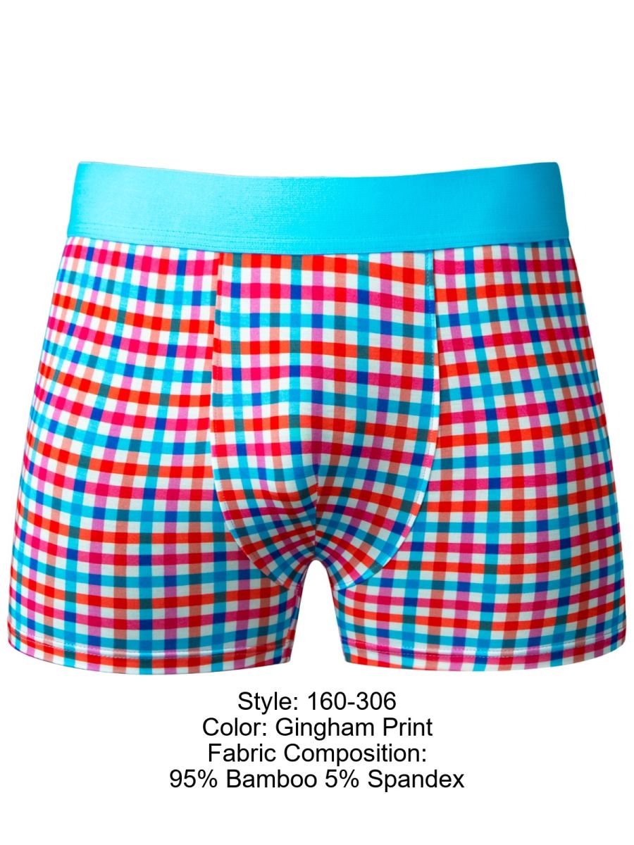 Male Power 160-306 Mens Soft & So Comfy Gingham Boxer Brief Color