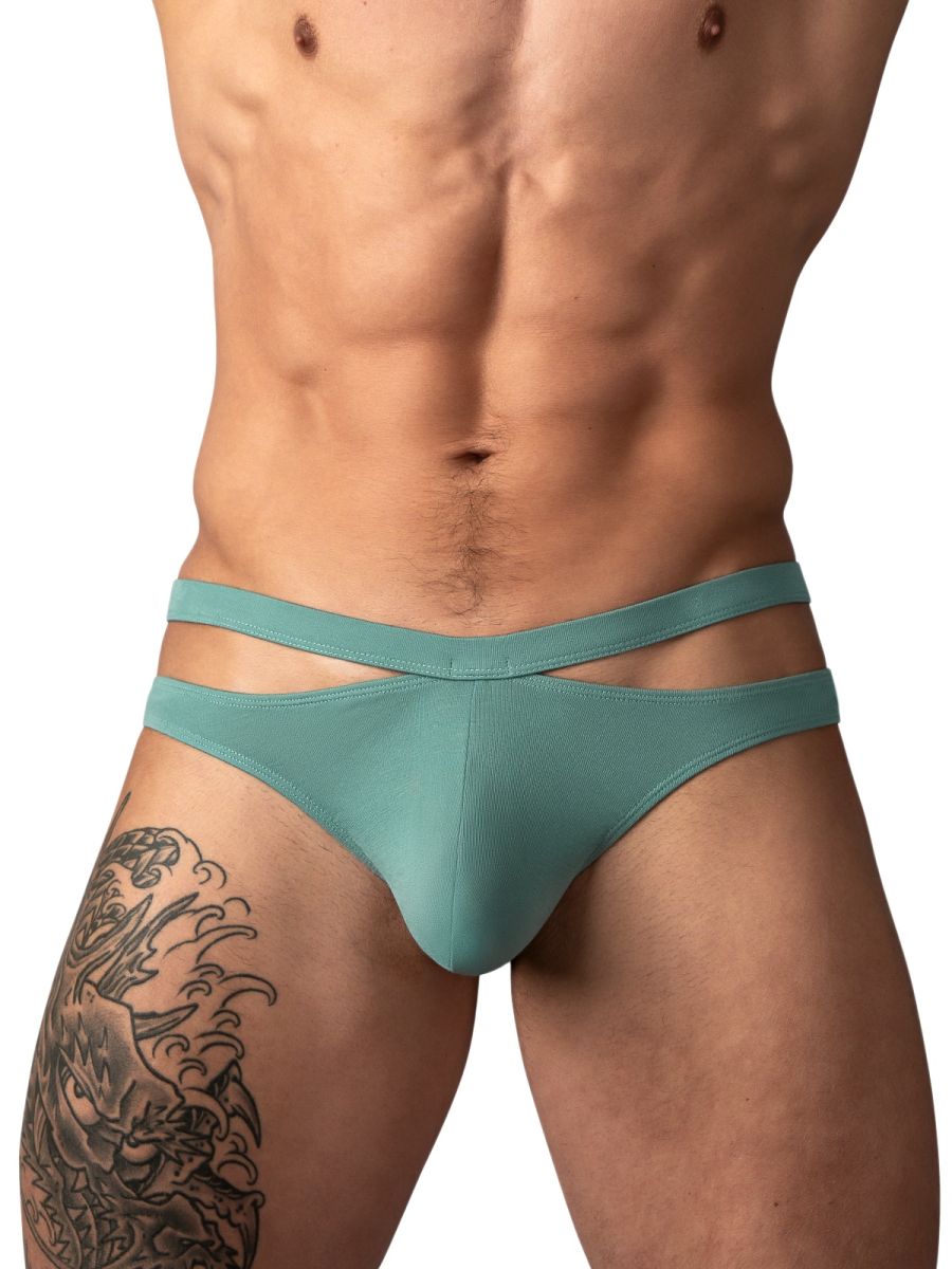 Male Power 237-308 Mens Soft & Eco Cozy Cutout Thong Green