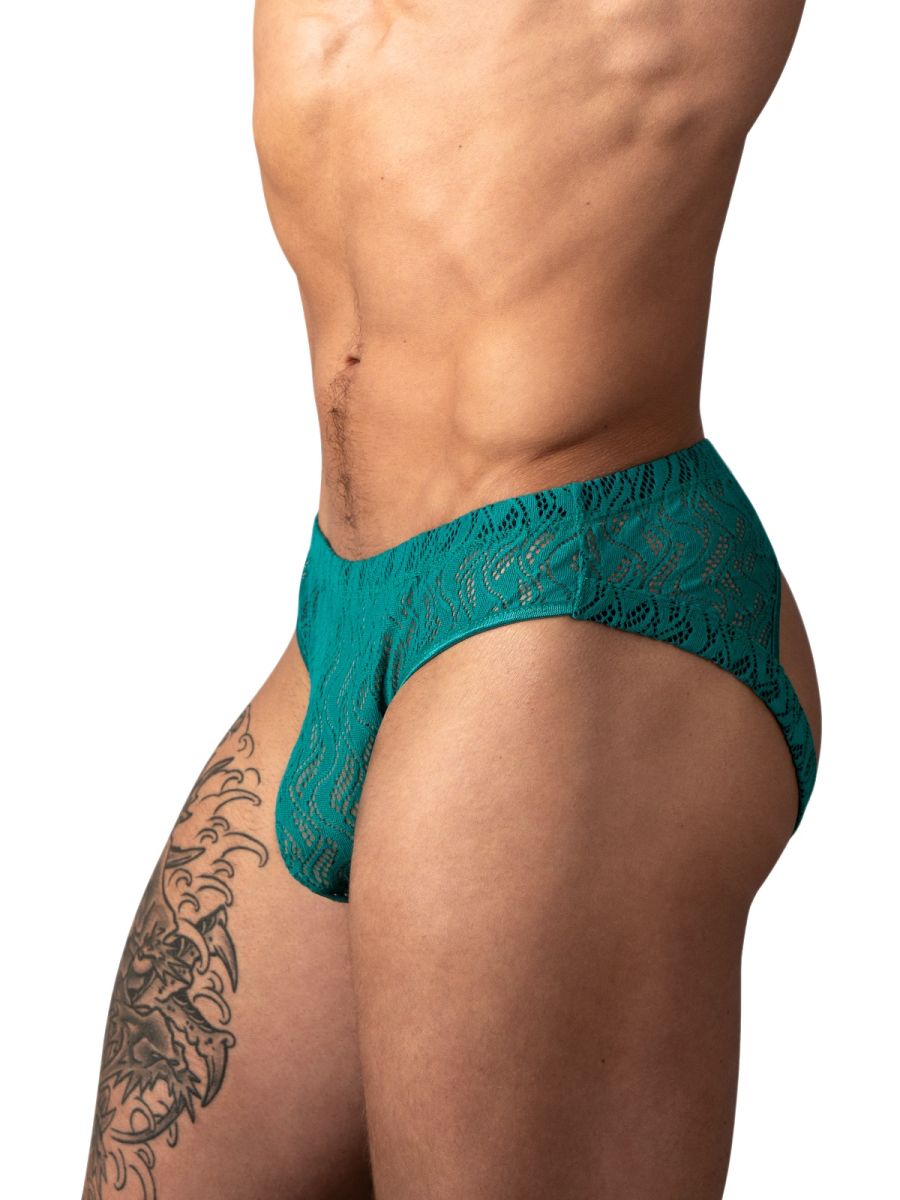 Male Power 330-305 Mens Lace Ripple Moon Jock Teal