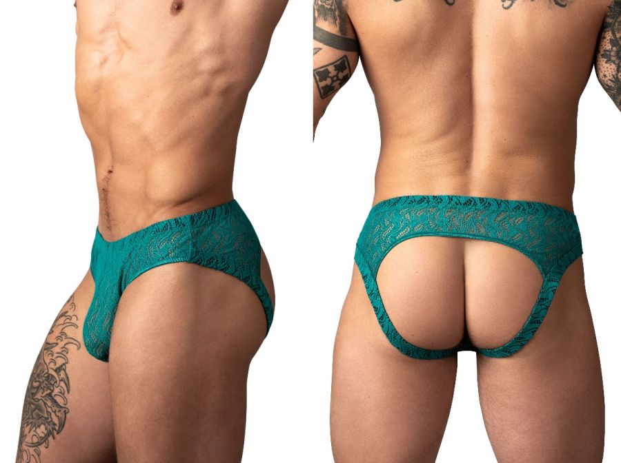 Male Power 330-305 Mens Lace Ripple Moon Jock Teal