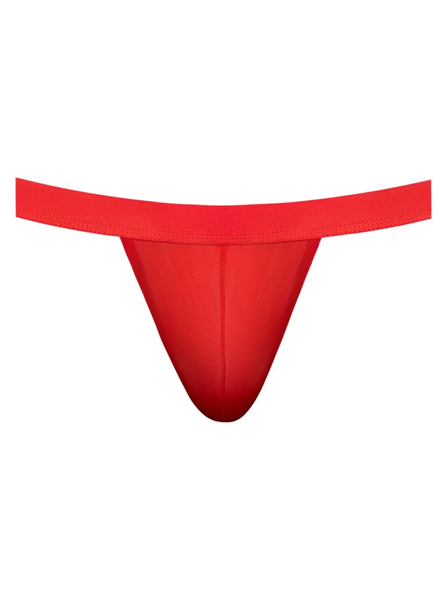 Male Power 352-307 Mens Sheer Mesh 2 Strappy Ring Jock Red