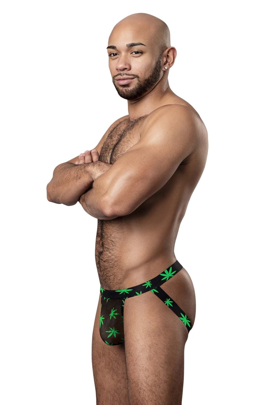 Male Power 390-294 Hazy Dayz Jock Pot Leaf