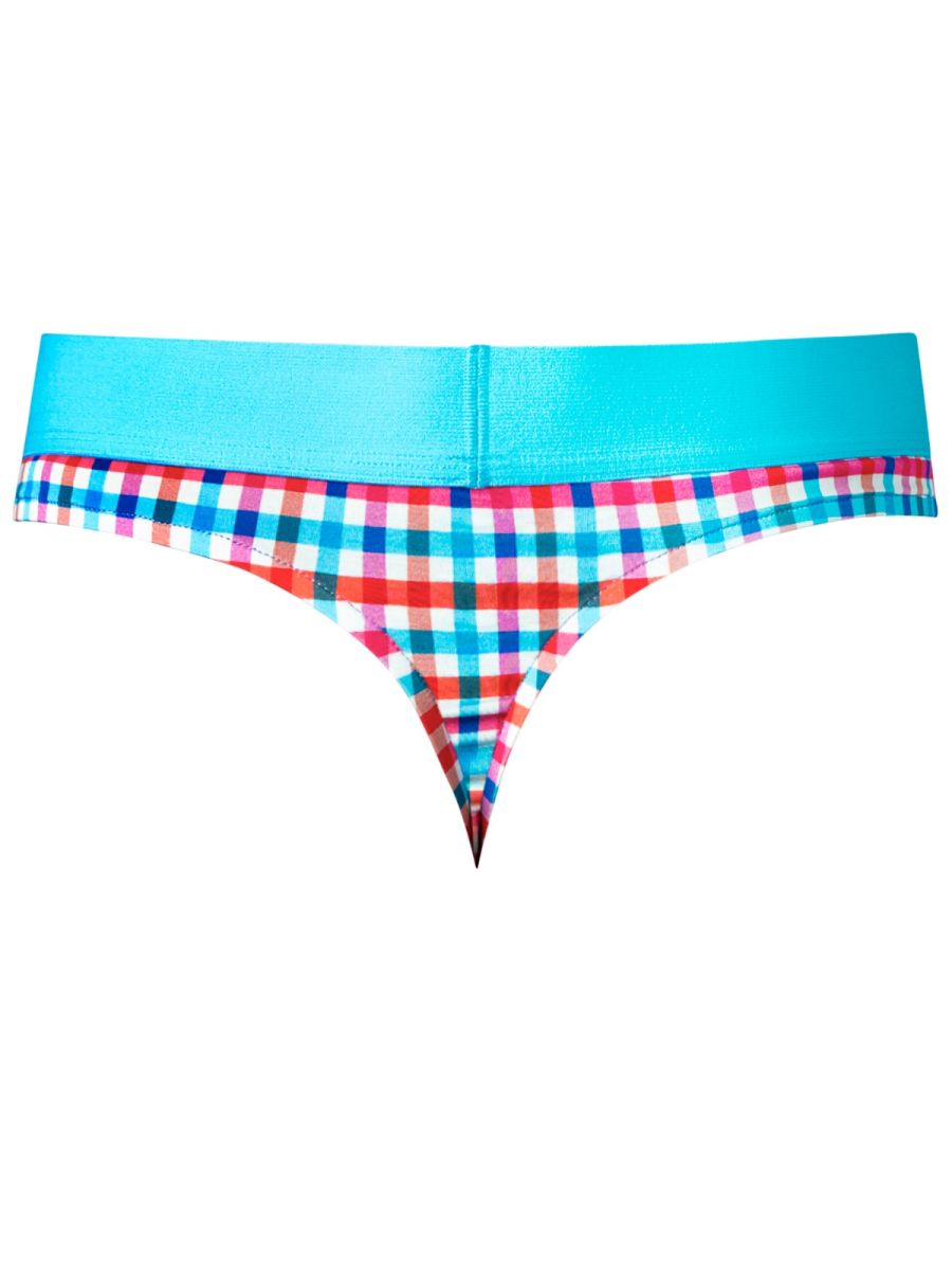 Male Power 412-306 Mens So Comfy Gingham Thong Multi Color