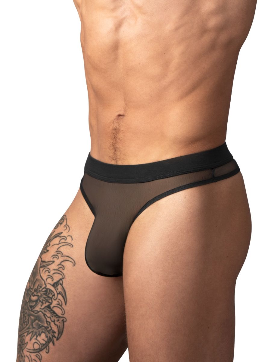 Male Power 442-307 Male Sheer Mesh 2 Bong Thong Black