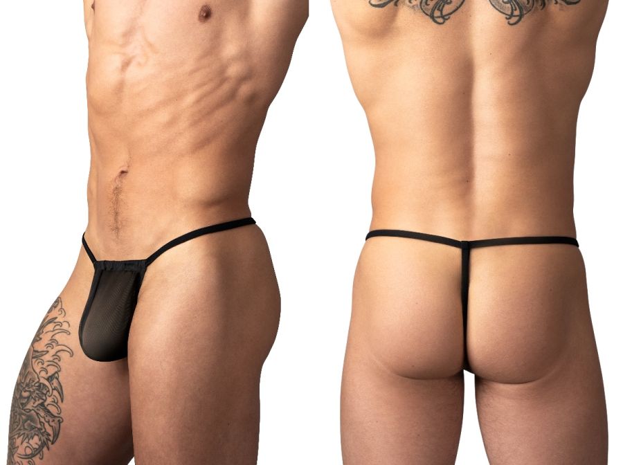 Male Power 450-307 Mens Daring Sheer Mesh 2 G-String Black