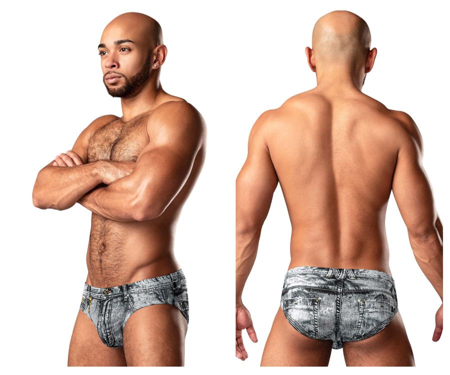 Male Power 486-286 Dirty Denim Bikini Denim Print