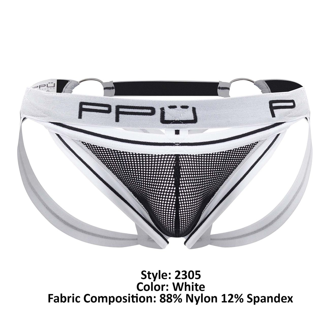 PPU 2305 Mesh Jockstrap White