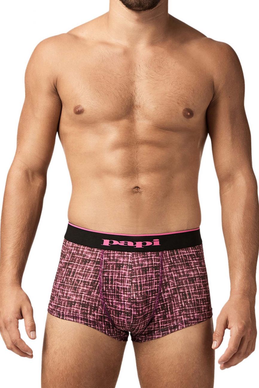 Papi UMPA048 Microflex Brazilian Trunks Berry-Texture