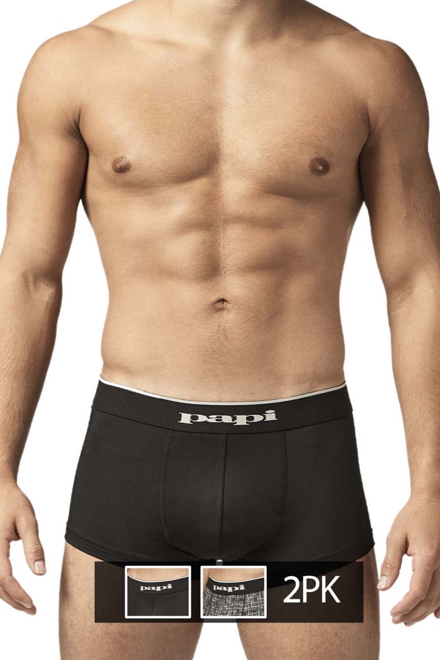 Papi UMPA048 Microflex Brazilian Trunks Gray-Texture