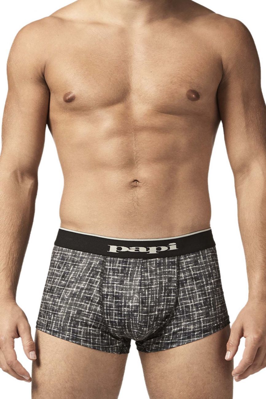 Papi UMPA048 Microflex Brazilian Trunks Gray-Texture