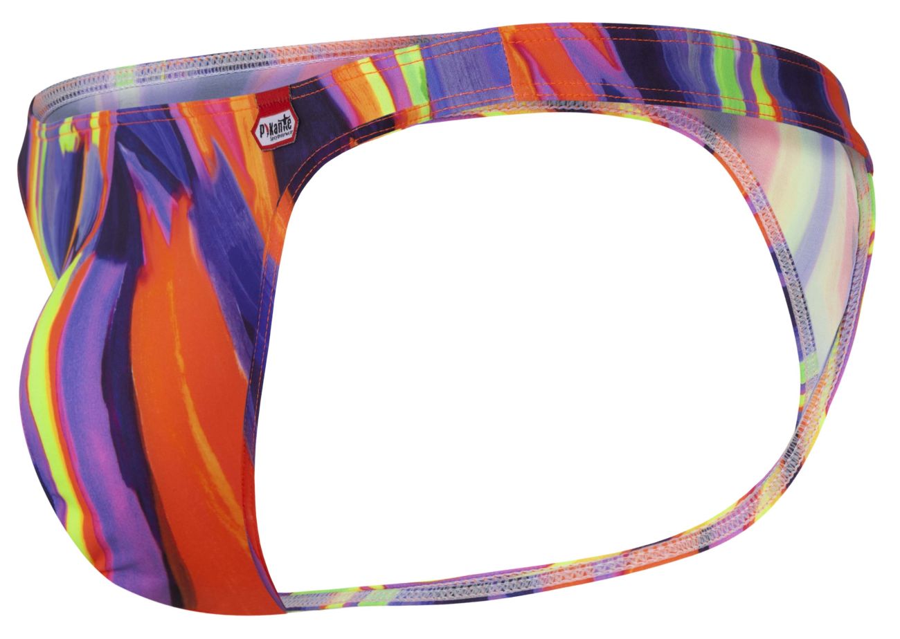 Pikante 1829 Mens Abstract Colourful Festive Thongs Purple Multi