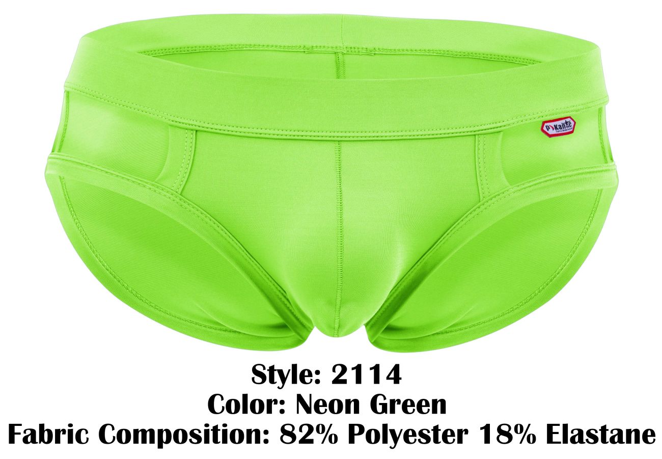 Pikante 2114 Lenox Mens Modern Minimalist Briefs Neon Green