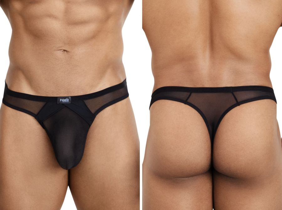 Pikante PIK 26098 Sobek Mens Modern and Sleek Sheer Thongs Black
