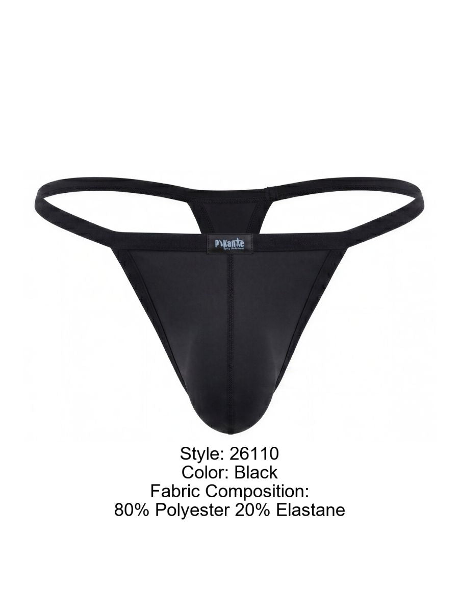 Pikante PIK 26110 Khonsu Mens Barely There Thongs Black
