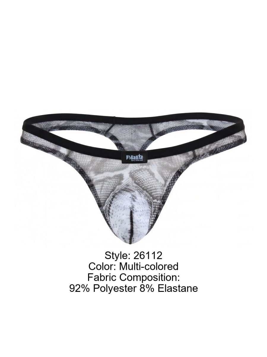 Pikante PIK 26112 Piton Mens Animal Snake Print Thongs Multi-coloured