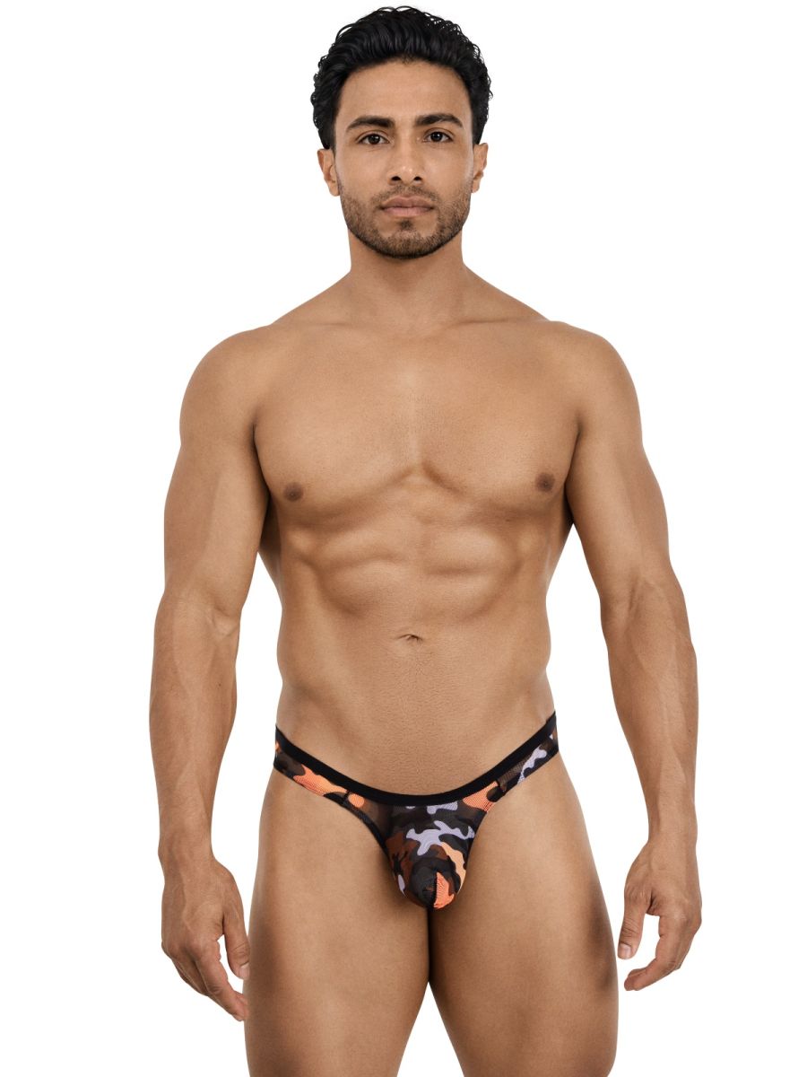 Pikante PIK 26116 Mens Camo Sheer Thongs Multi-coloured