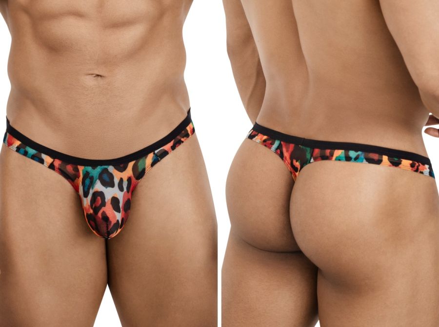 Pikante PIK 26124 Mens Unleash Your Wild Side Animal Print Thongs Multi-coloured