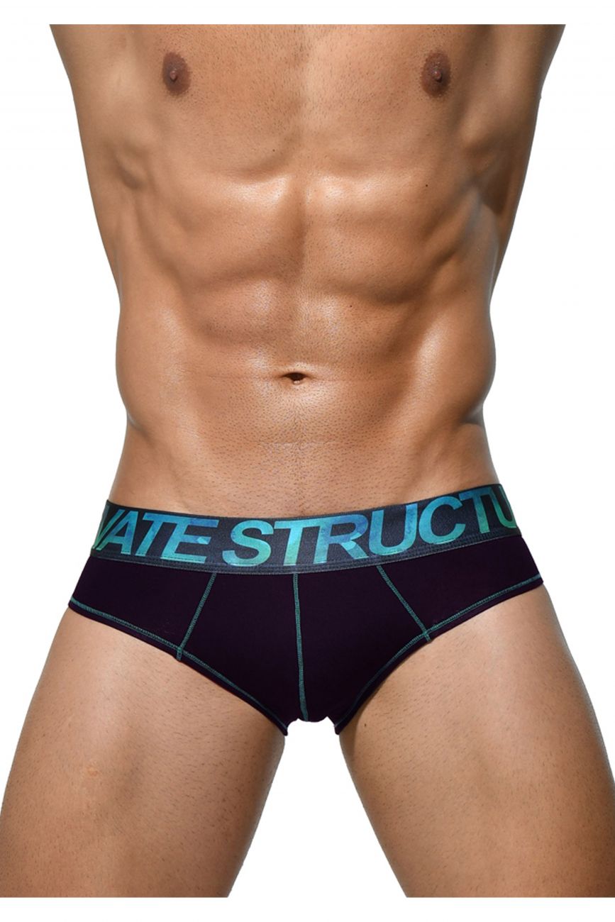 Private Structure PTUZ3791 Platinum Tencel Mini Brief Green-Black
