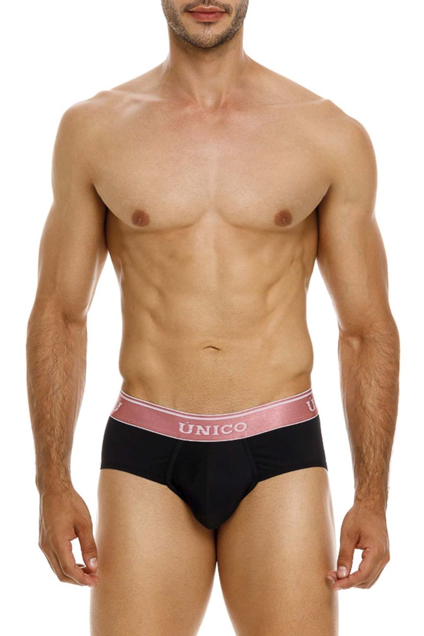 Unico 24110101108 Oro Rosa Mens Comfortable Soft Briefs Black