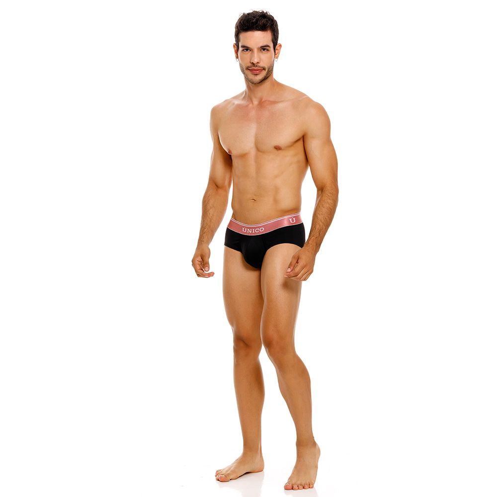 Unico 24110101108 Oro Rosa Mens Comfortable Soft Briefs Black