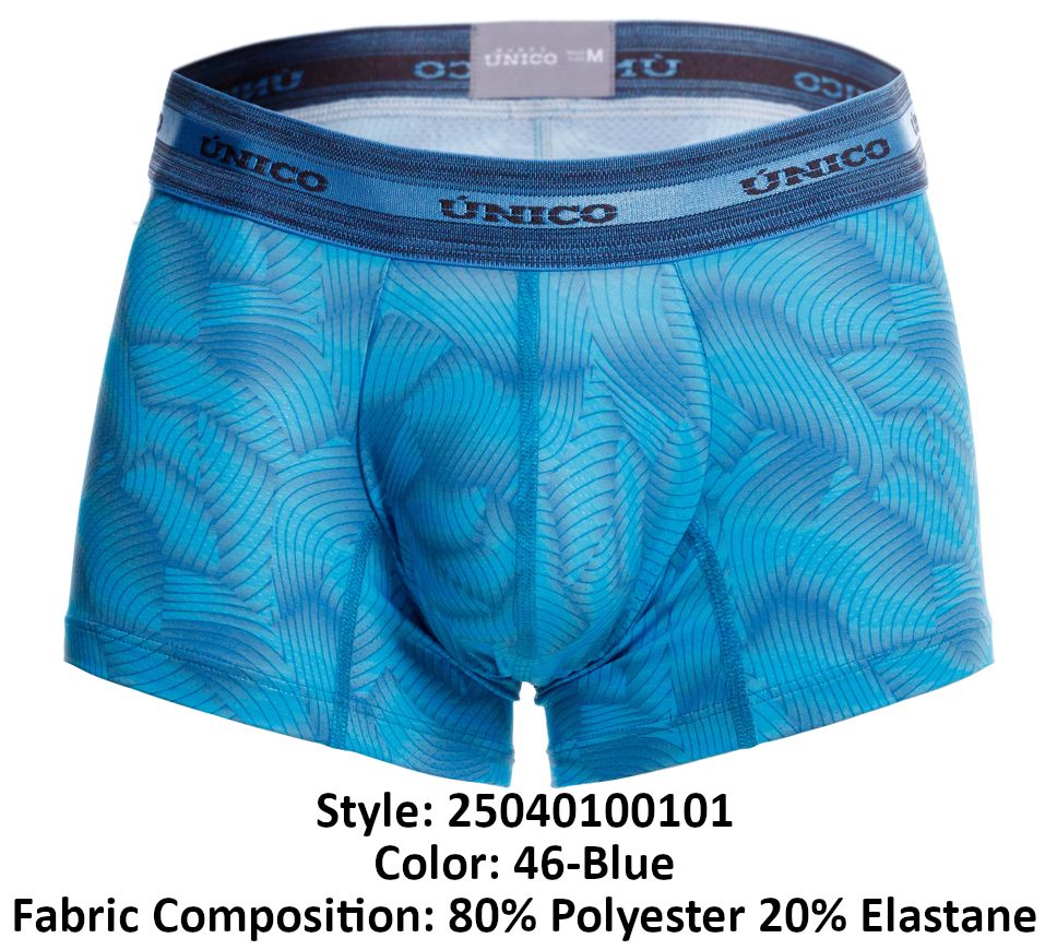 Unico 25040100101 Estraza Mens Boxer Briefs Trunks Blue