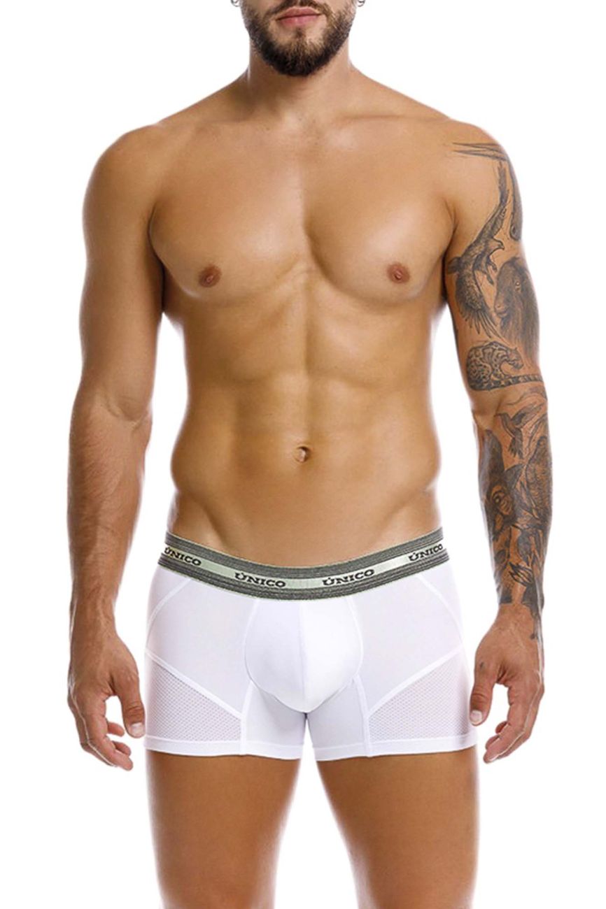 Unico 25040100122 Sensacion Mens Boxer Briefs Trunks White