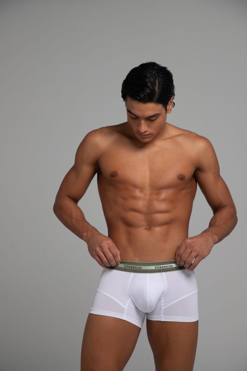 Unico 25040100122 Sensacion Mens Boxer Briefs Trunks White