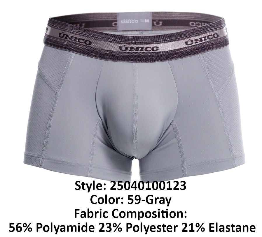 Unico 25040100123 Albaricoque Mens Boxer Briefs Trunks Gray