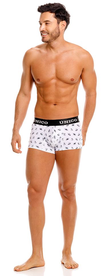 Unico 25040100130 Frenchis Mens Playful Print Trunks White Plus Sizes