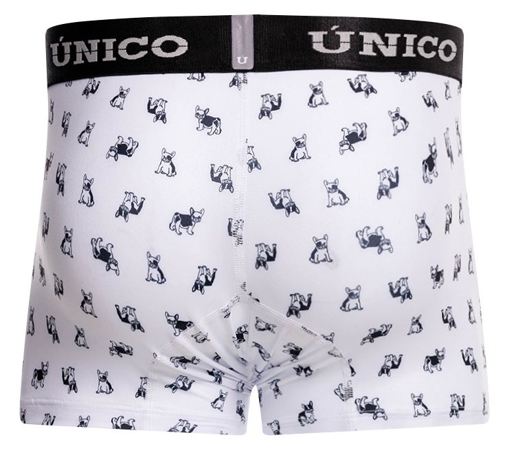 Unico 25040100130 Frenchis Mens Playful Print Trunks White Plus Sizes