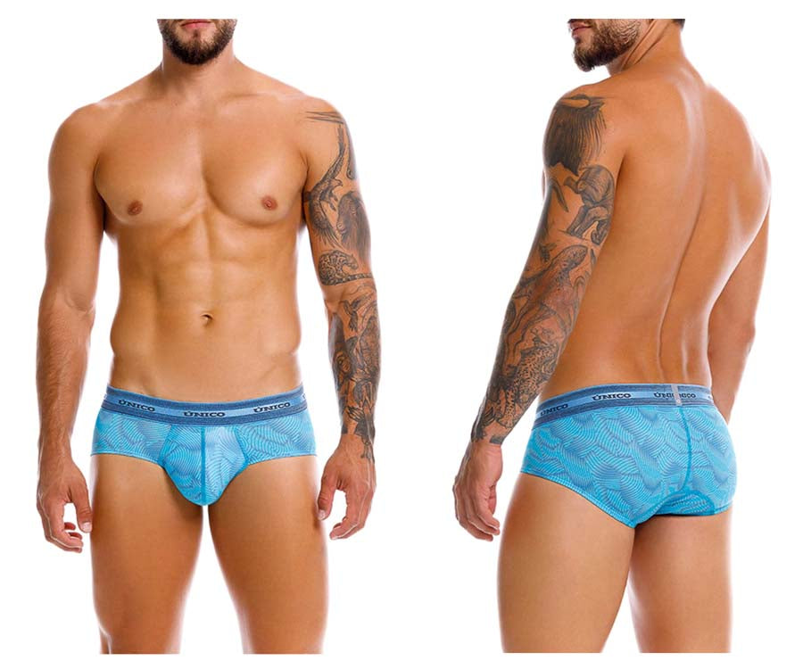 Unico 25040101101 Estraza Mens Dynamic Print Briefs Blue