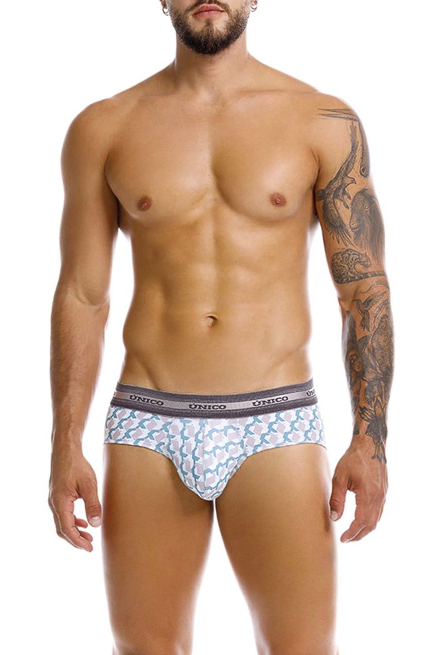 Unico 25040101115 Mens Comfortable Caterva Briefs White Printed