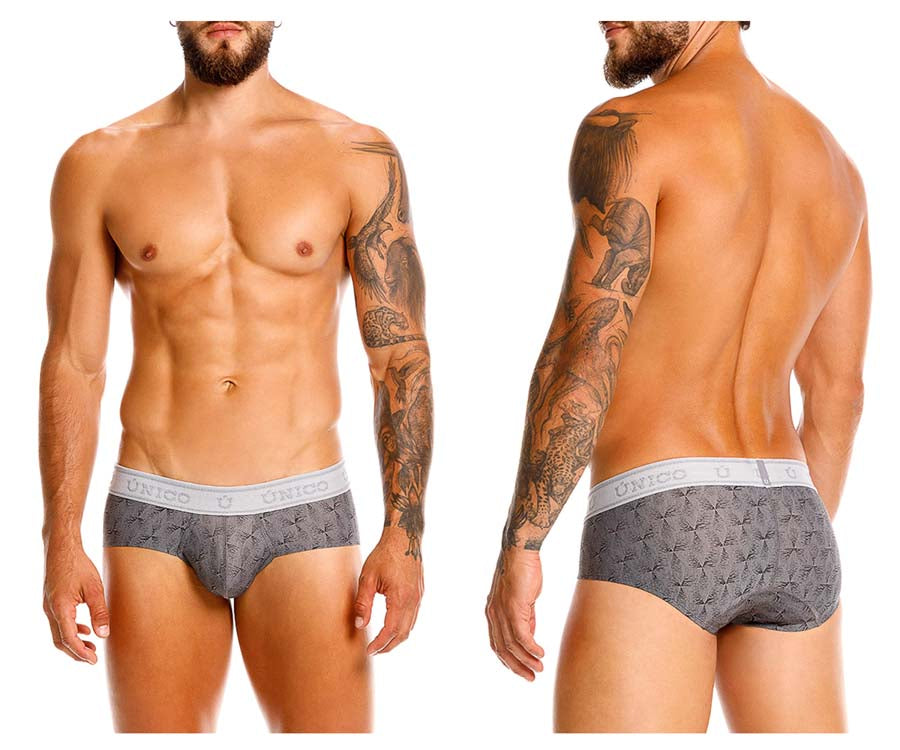 Unico 25050101103 Chisell Mens Refined Comfort Briefs Gray Plus Sizes